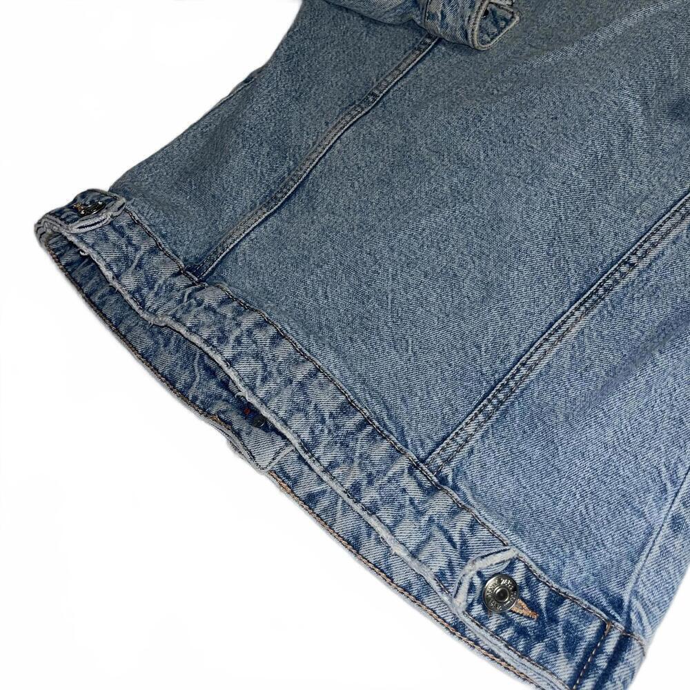 ZARA Jean Denim Jacket Woman’s Small Classic Denim Made In Bangladesh Jean Coat - Picture 7 of 8